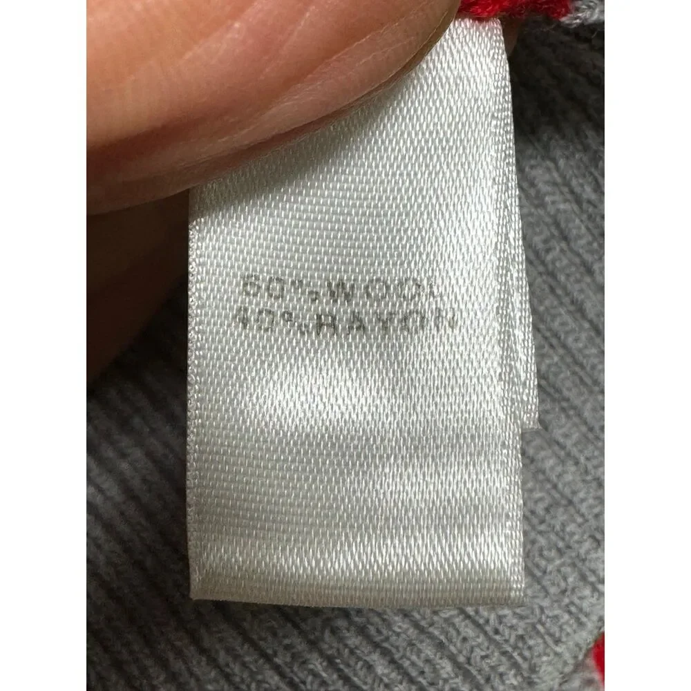 VINTAGE - ST. JOHN Nautical Mock Neck Zip Front Merino Wool Blend Sweater, S